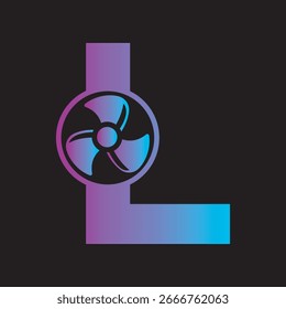 Initial Fan Logo combine with letter L vector template

