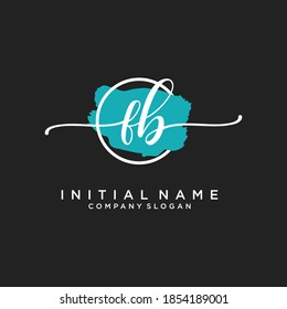 Monograma inicial de belleza FB y diseño elegante de logotipo, logotipo de escritura a mano de firma inicial, boda, moda, floral y botánica con plantilla creativa.