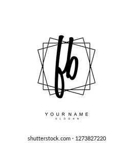 Initial FB handwriting logo vector