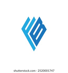 Diseño inicial del logotipo de la letra de FB, logotipo de la letra de BF, logotipo del monograma de FB