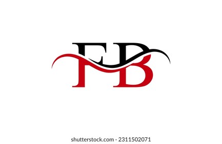 Logo de la carta inicial de FB con plantilla de vectores gráficos de diseño Swoosh para identidad de empresa y empresa.