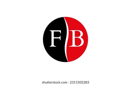 Initial FB letter Logo With Swoosh Design Graphic Vector Template for Business and Company Identity.