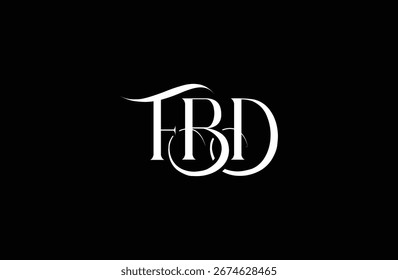 Initial FBD letter logo design. Elegant Monogram Logo Design with Decorative Elements and Typography