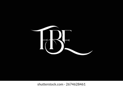 Diseño inicial del logotipo de la letra FBE. Diseño elegante del logotipo del monograma con los Elementos decorativos y la tipografía