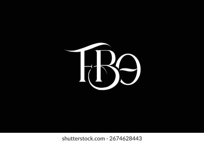 Diseño inicial del logotipo de la letra FBO. Diseño elegante del logotipo del monograma con los Elementos decorativos y la tipografía