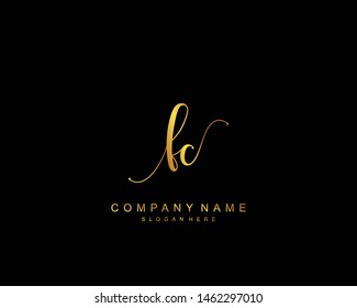 Initial FC beauty monogram and elegant logo design, handwriting logo of initial signature, wedding, fashion, floral and botanical with creative template.