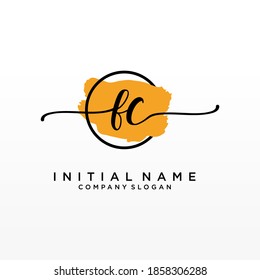 Initial FC beauty monogram and elegant logo design, handwriting logo of initial signature, wedding, fashion, floral and botanical with creative template.