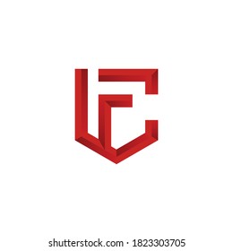 Initial FC or CF Logo Shield Emblem Style Simnple Vector Eps 10