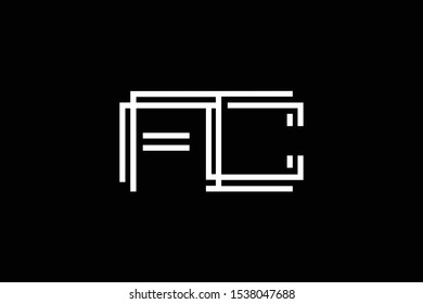Initial FC CF modern monogram and elegant logo design, Professional Letters Vector Icon Logo on black background.