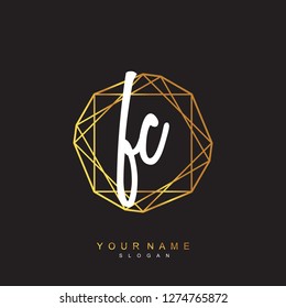 Initial FC handwriting logo vector