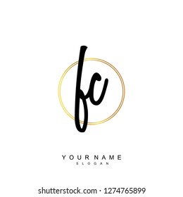 Initial FC handwriting logo vector