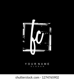 Initial FC handwriting logo vector