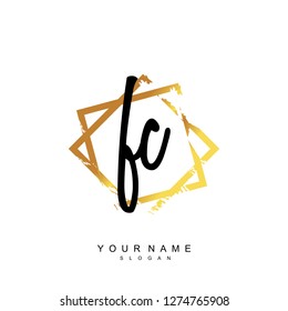 Initial FC handwriting logo vector