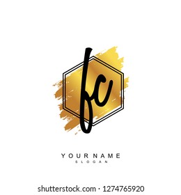 Initial FC handwriting logo vector