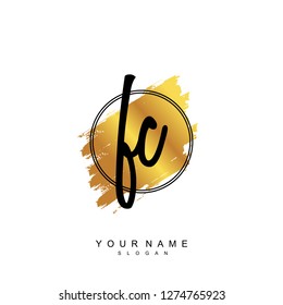 Initial FC handwriting logo vector
