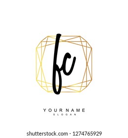 Initial FC handwriting logo vector