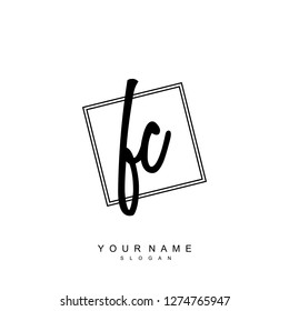 Initial FC handwriting logo vector
