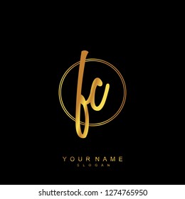 Initial FC handwriting logo vector
