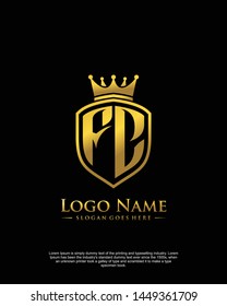 initial FC letter with shield style logo template vector