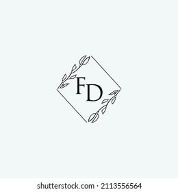 Ilustración de plantilla floral de diseño elegante de diseño de diseño de belleza FD inicial