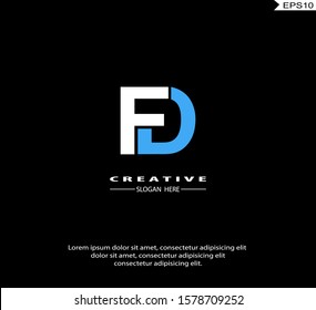 Initial FD, DF modern Logo icon design. Vector graphic design template element. Graphic Symbol for Corporate Business Identity.