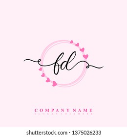 Initial FD handwriting logo