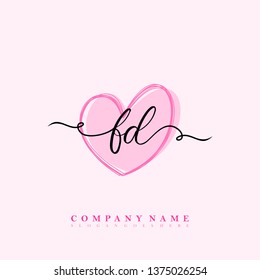 Initial FD handwriting logo