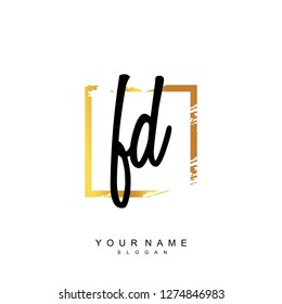 Initial FD handwriting logo vector