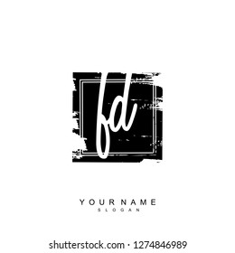 Initial FD handwriting logo vector