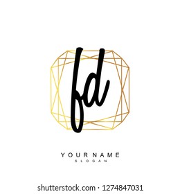 Initial FD handwriting logo vector