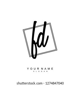 Initial FD handwriting logo vector