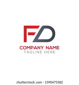 Initial FD Letter Linked Logo. Creative Letter FD Modern Business Logo Vector Template. FD Logo Design