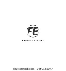 Initial FE brush logo company trend identity