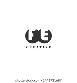 Initial FE company creative label trendy idea brand