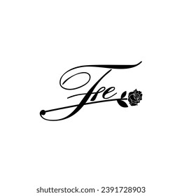 Initial FE handwriting flower typography ornament modern