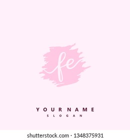 Initial FE handwriting logo