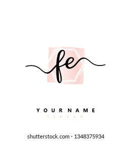 Initial FE handwriting logo