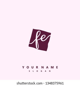 Initial FE handwriting logo
