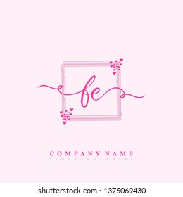 Initial FE handwriting logo
