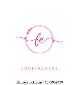 Initial FE handwriting logo