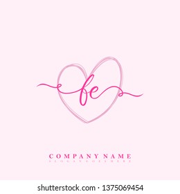 Initial FE handwriting logo