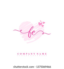 Initial FE handwriting logo