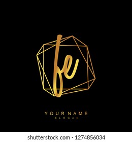 Initial FE handwriting logo vector