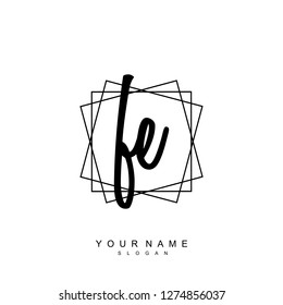 Initial FE handwriting logo vector Initial FE handwriting logo vector