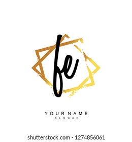 Initial FE handwriting logo vector