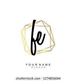 Initial FE handwriting logo vector