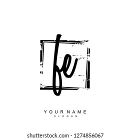 Initial FE handwriting logo vector