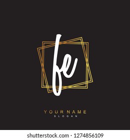 Initial FE handwriting logo vector