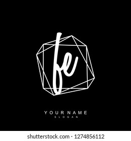 Initial FE handwriting logo vector