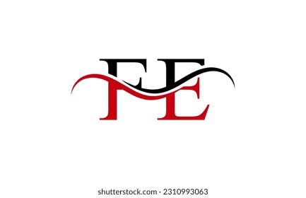 Logo de la carta FE inicial con plantilla de vectores gráficos de diseño Swoosh para identidad de empresa y empresa.